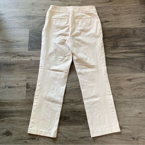 Chico's Slimming Straight Leg Side Zip Women's Professional Cropped Pant Ivory - Picture 2 of 9